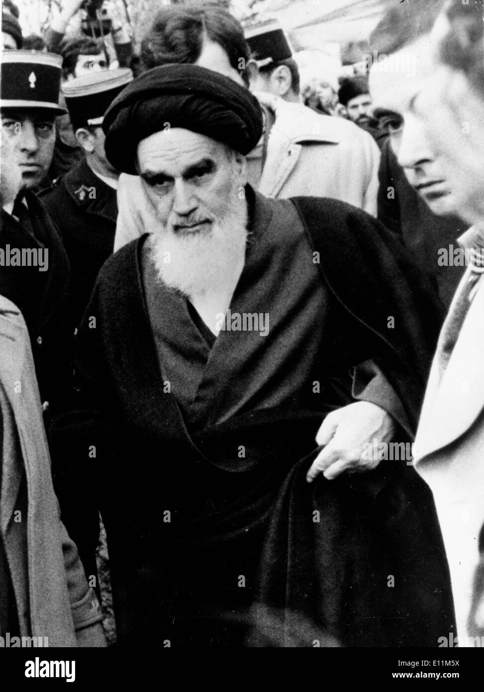 Jan 19, 1979; Paris, France; AYATOLLAH KHOMEINI (1900-1989), founded the first modern Islamic republic, became a Shi'a Muslim Stock Photo
