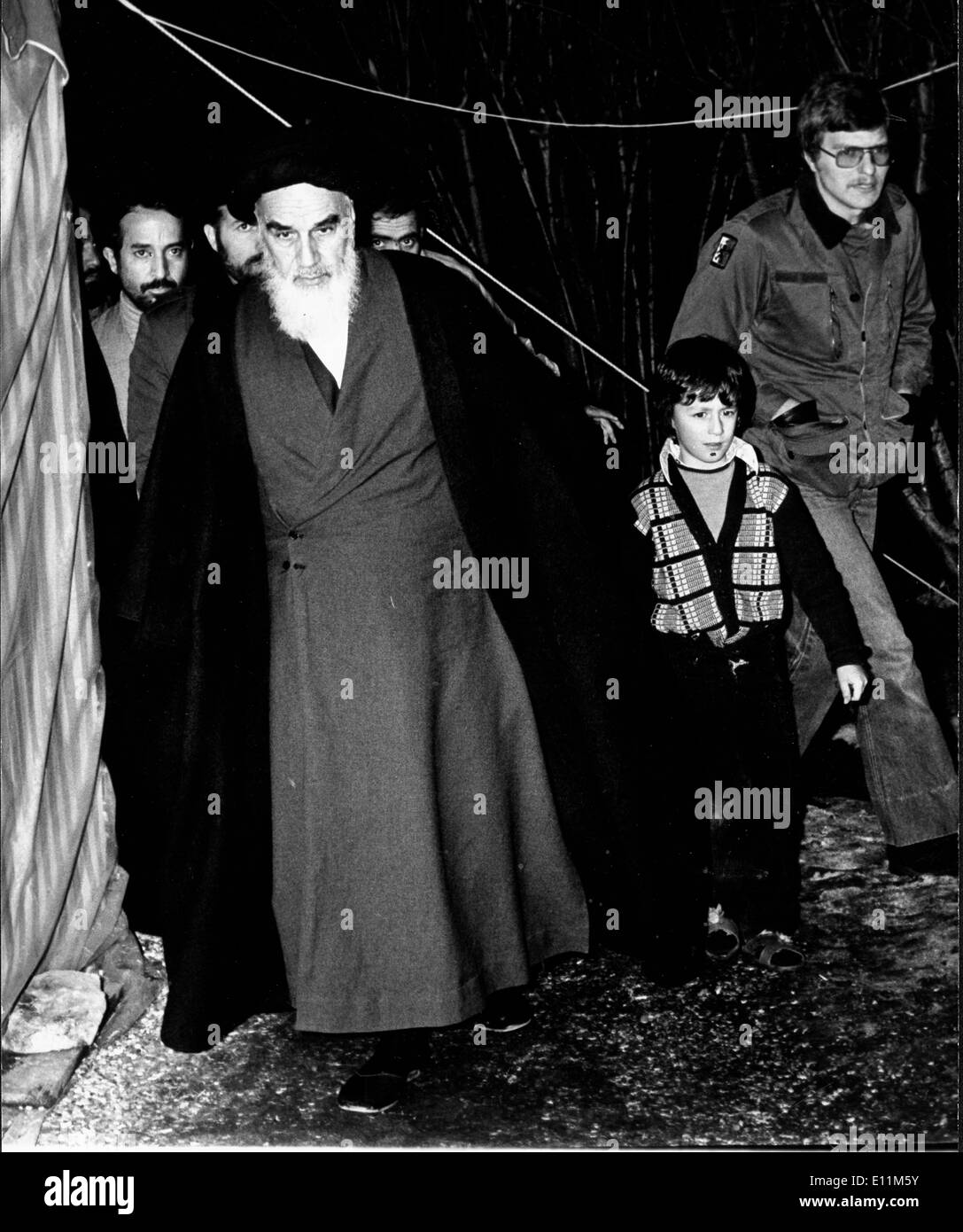 Jan 19, 1979; Paris, France; AYATOLLAH KHOMEINI (1900-1989), founded the first modern Islamic republic, became a Shi'a Muslim Stock Photo