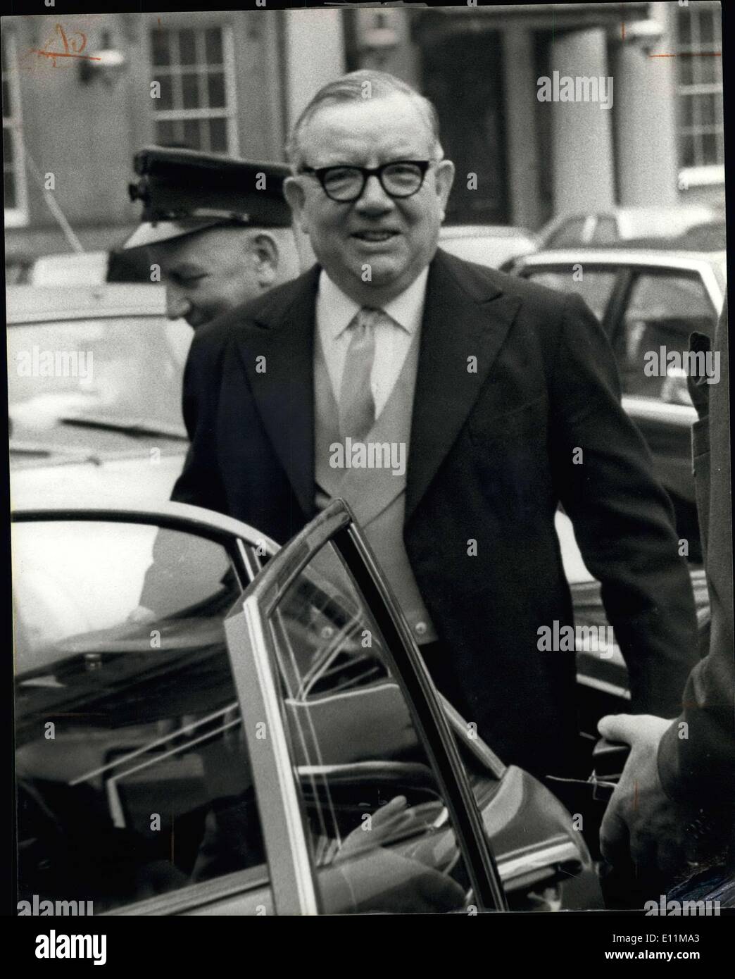 Oct. 26, 1978 - Investiture At Buckingham Palace: Photo Shows Sir Maurice Oldfield former head of the British Secret Service, after receiving his Knighthood at Buckingham Palace today. Stock Photo