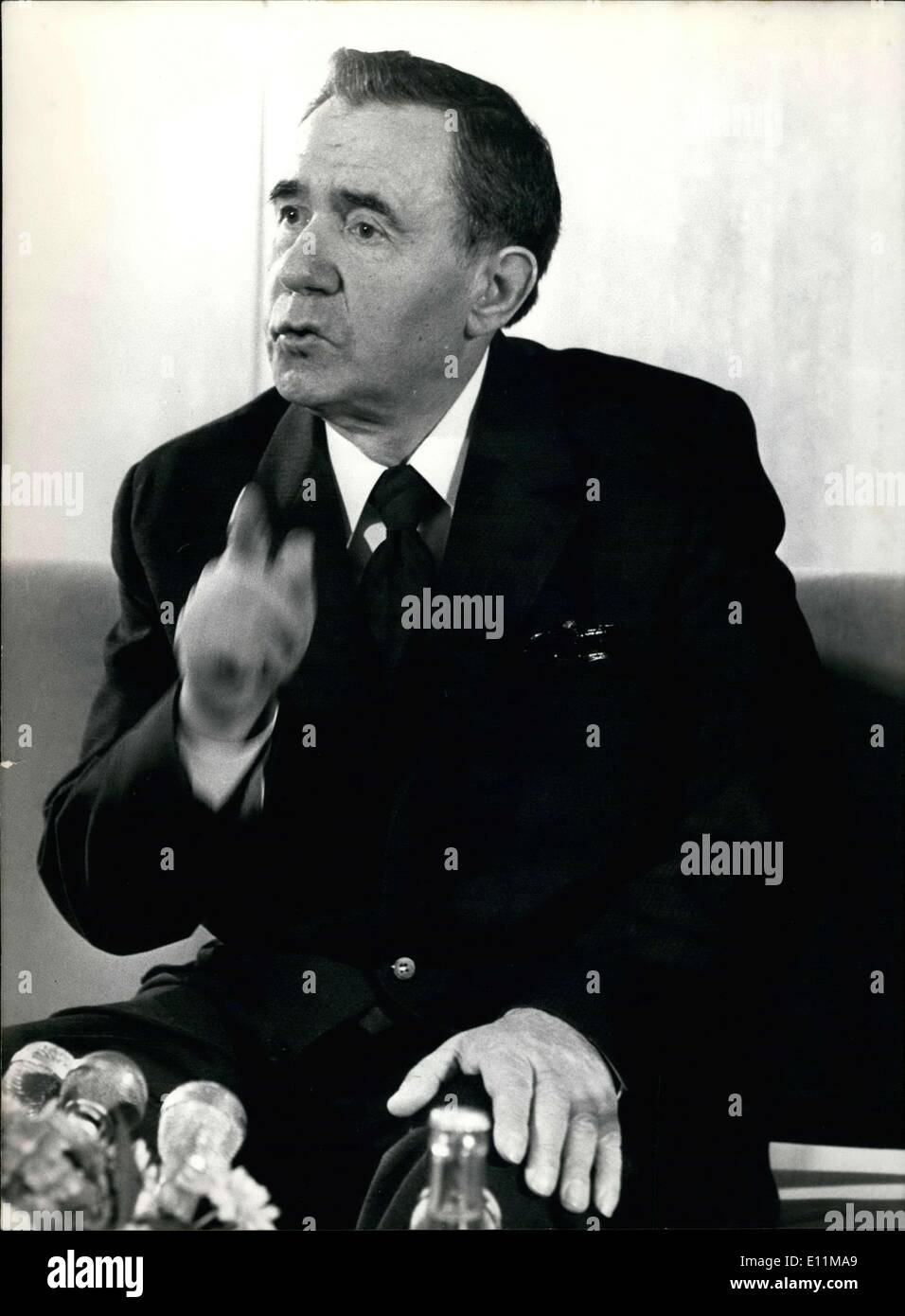 Oct. 29, 1978 - Mr. Andrei Gromyko, Soviet Minister of Foreign Affairs, held a press conference in Paris during his official visit to France. Stock Photo