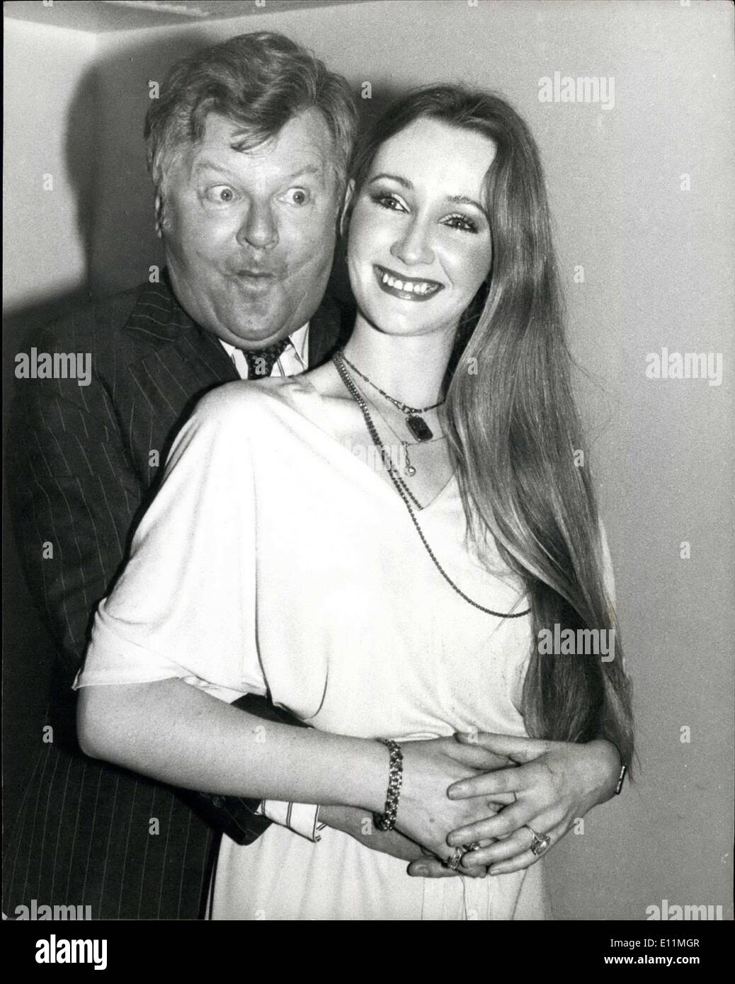 Feb. 05, 1979 - Benny Hill ITV personality of 1979: ITV Personality for 1979: Benny Hill for his Benny Hill show series and success in America, was named at the 28th annual Show Business Awards luncheon at the Savoy Hotel today. Photo shows Benny Hill puts his arms around Karen Dotrice, voted film actress of the year for her performance in ''The 39 steps'' during the luncheon at the Savoy Hotel today. Stock Photo