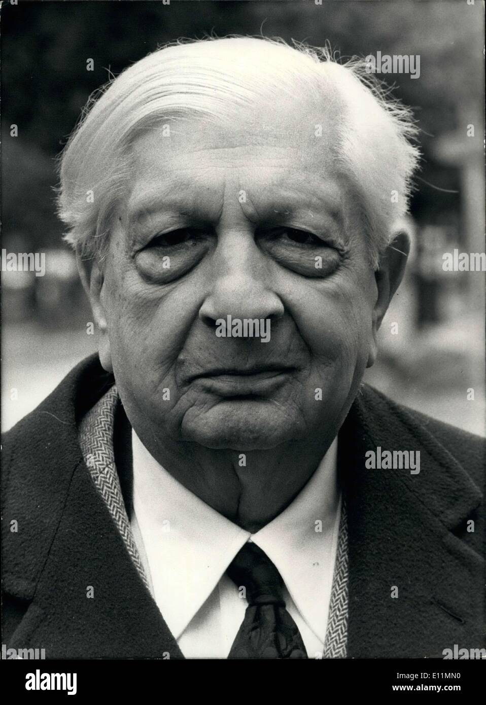 Nov. 21, 1978 - The Italian painter, Giorgio de Chirico died in Rome at the age of 90, from an infarction. He was one of the most influential and famous painters of the century. Stock Photo