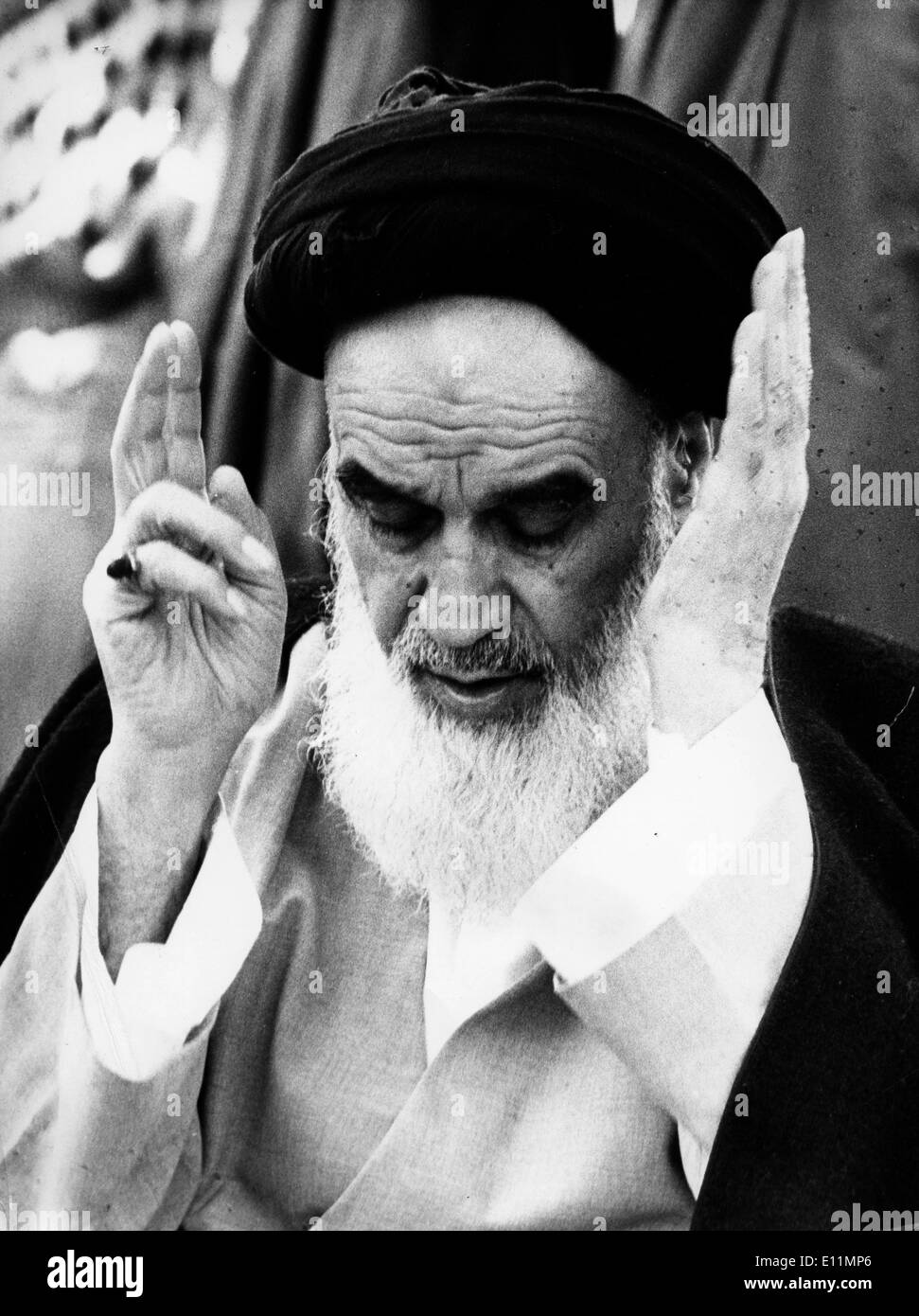 Dec 04, 1978; Tehran, Iran; AYATOLLAH KHOMEINI (1900-1989), founded the first modern Islamic republic, became a Shi'a Muslim Stock Photo