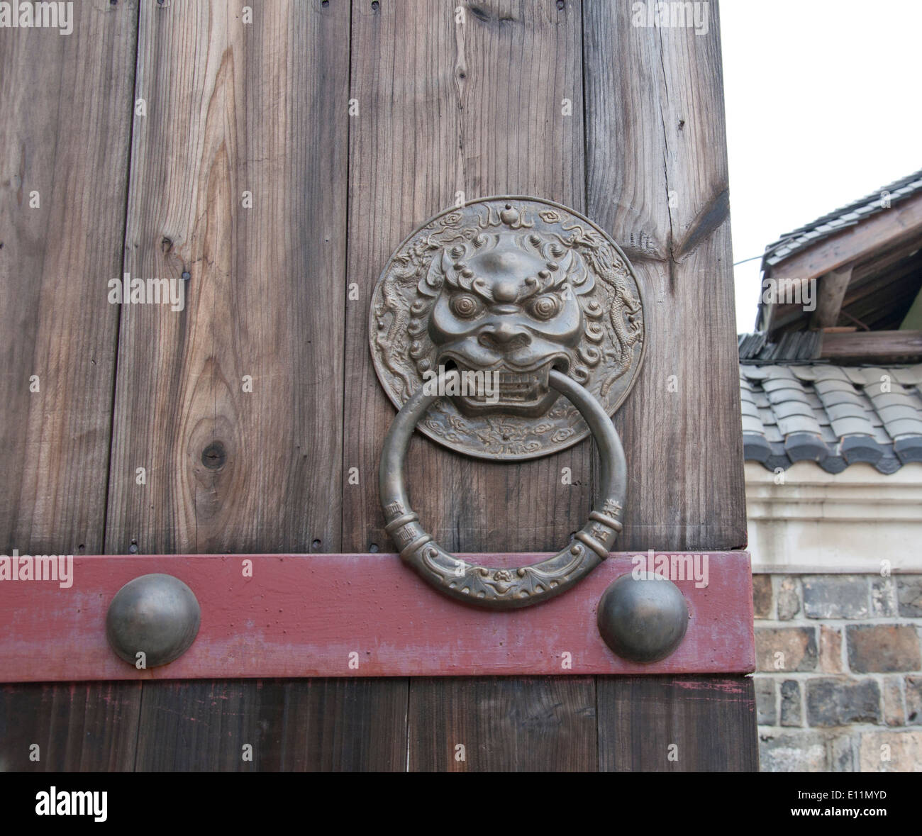 Lion type knocker Stock Photo