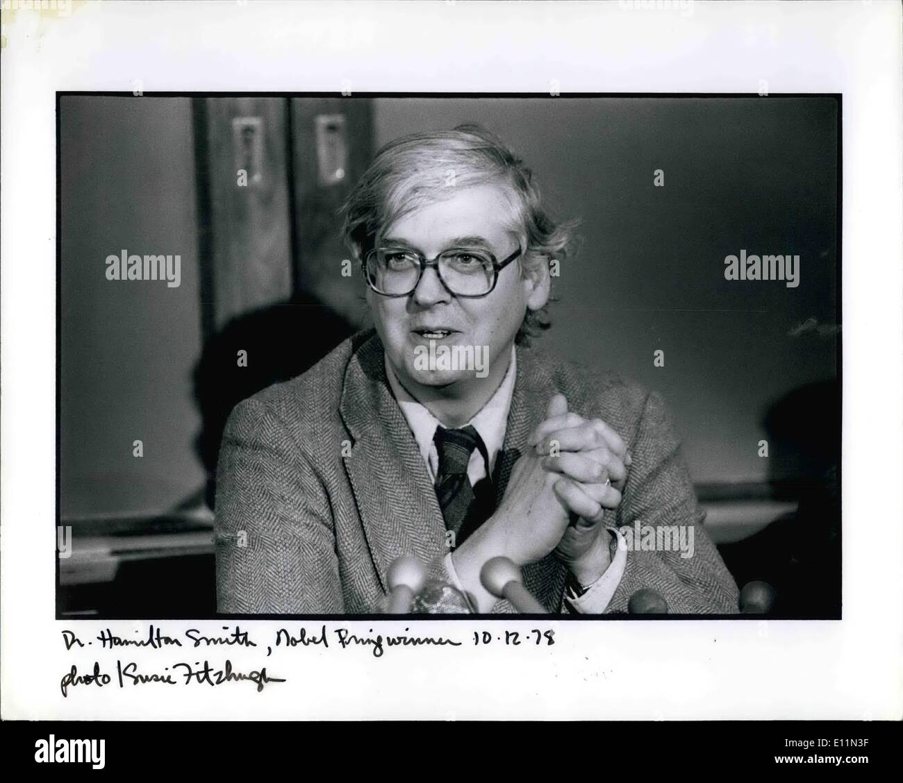 Dec. 12, 1978 - Dr.Hamilton Smith, Nobel Prize Winner Stock Photo