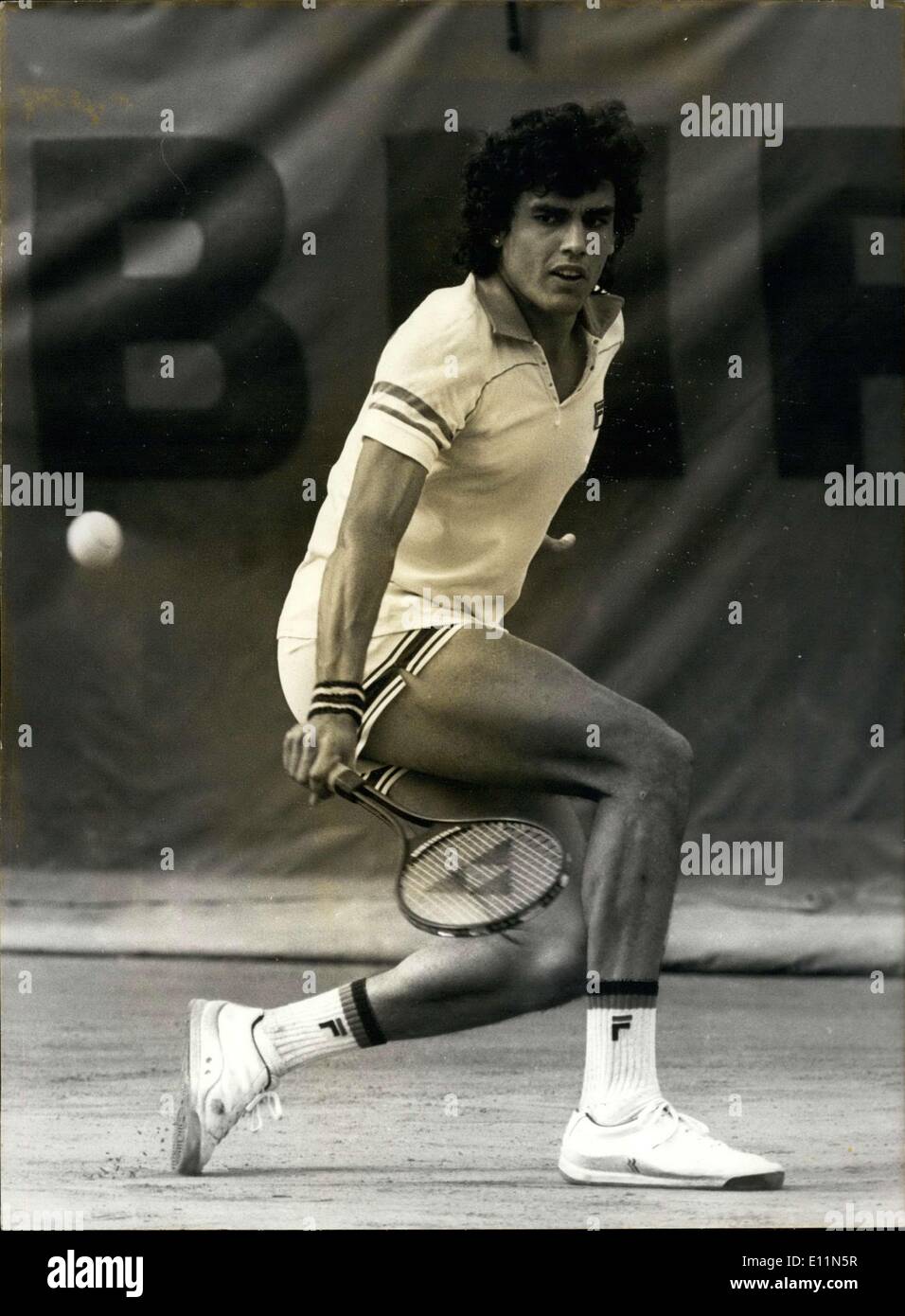 Jun. 07, 1979 - Victor Pecci from Paraguay surprised everyone in  Roland-Garros Stadium by eliminating Guillermo Vilas from Argentina in  three sets. He has become one of the favorite contenders, along with