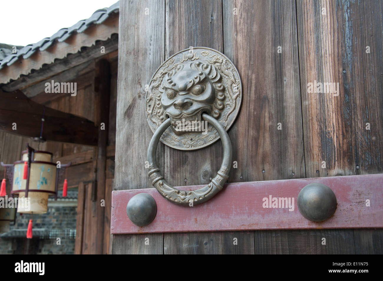 Lion type knocker Stock Photo