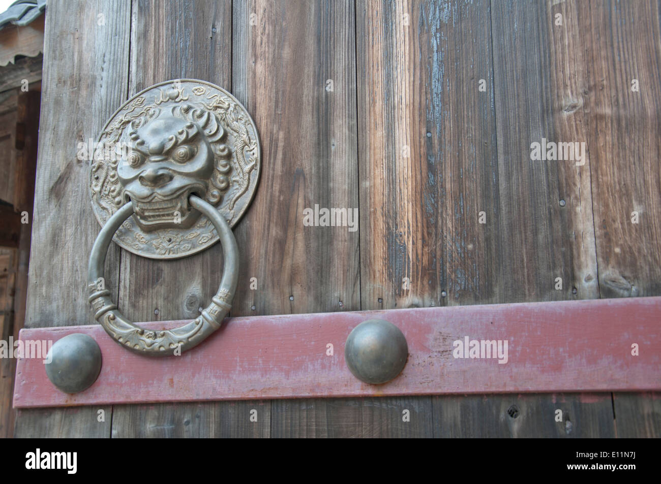 Lion type knocker Stock Photo