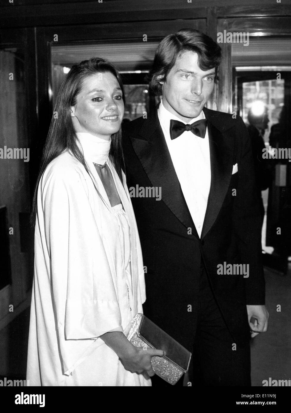 Actor Christopher Reeve at event with Gae Exton Stock Photo