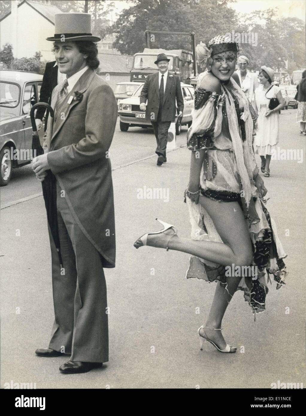 Jun. 21, 1979 - Ascot Fashions Photo Shows:- Model Tinera Dunscombe shows a leg unnoticed by race goer, at Ascot today. Stock Photo