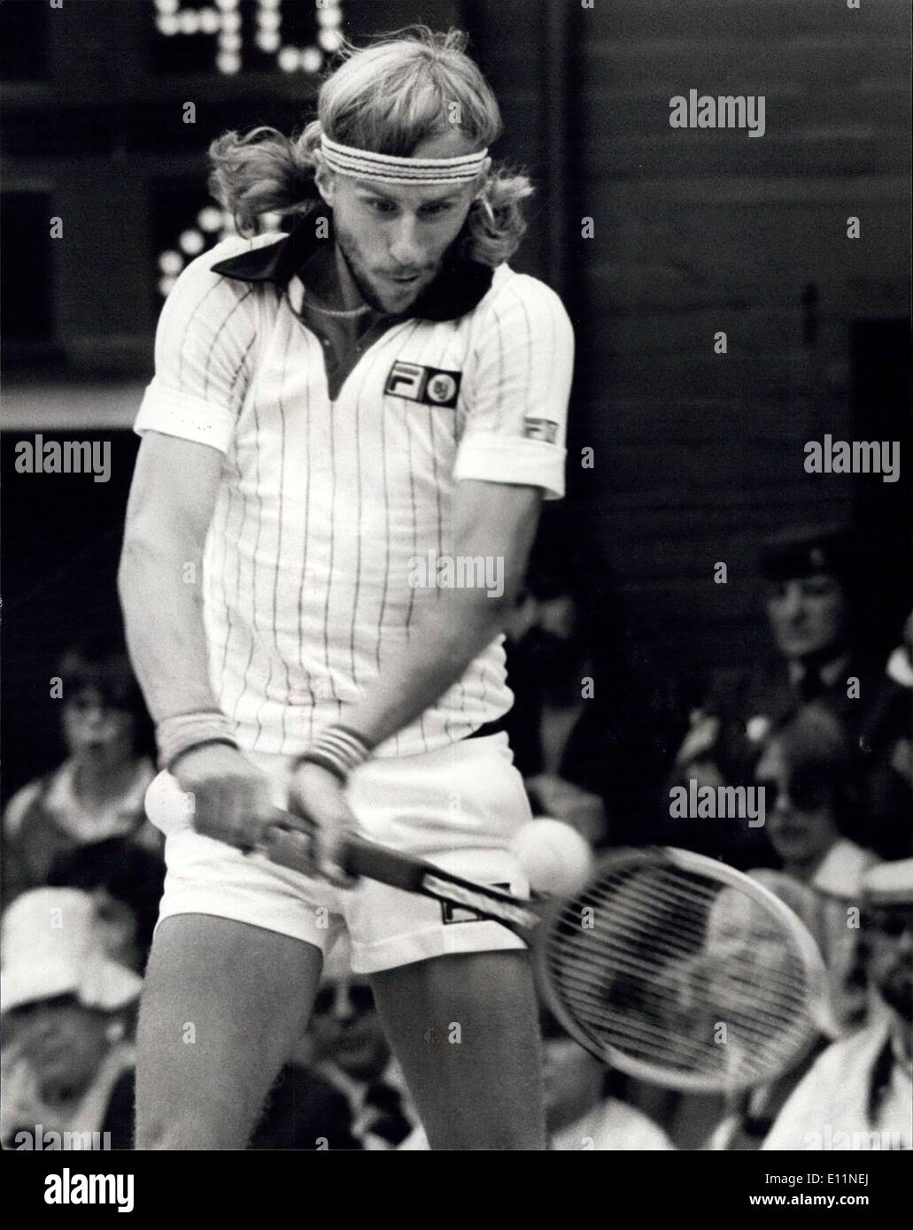 Jul. 07, 1979 - BJORN BORG WINS HIS FOURTH SECCESSIVE WIMBLEDON TITLE  BEATING ROSCOE TANNER IN FIVE SETS. Today of the Centre Court at Wimbledon BJORN  BORG of Sweden won the Men's