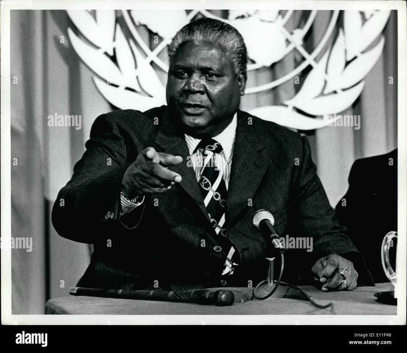 May 05, 1979 - Zapu President Joshua Nkomo at his press conference at the UN. ESS.c Stock Photo