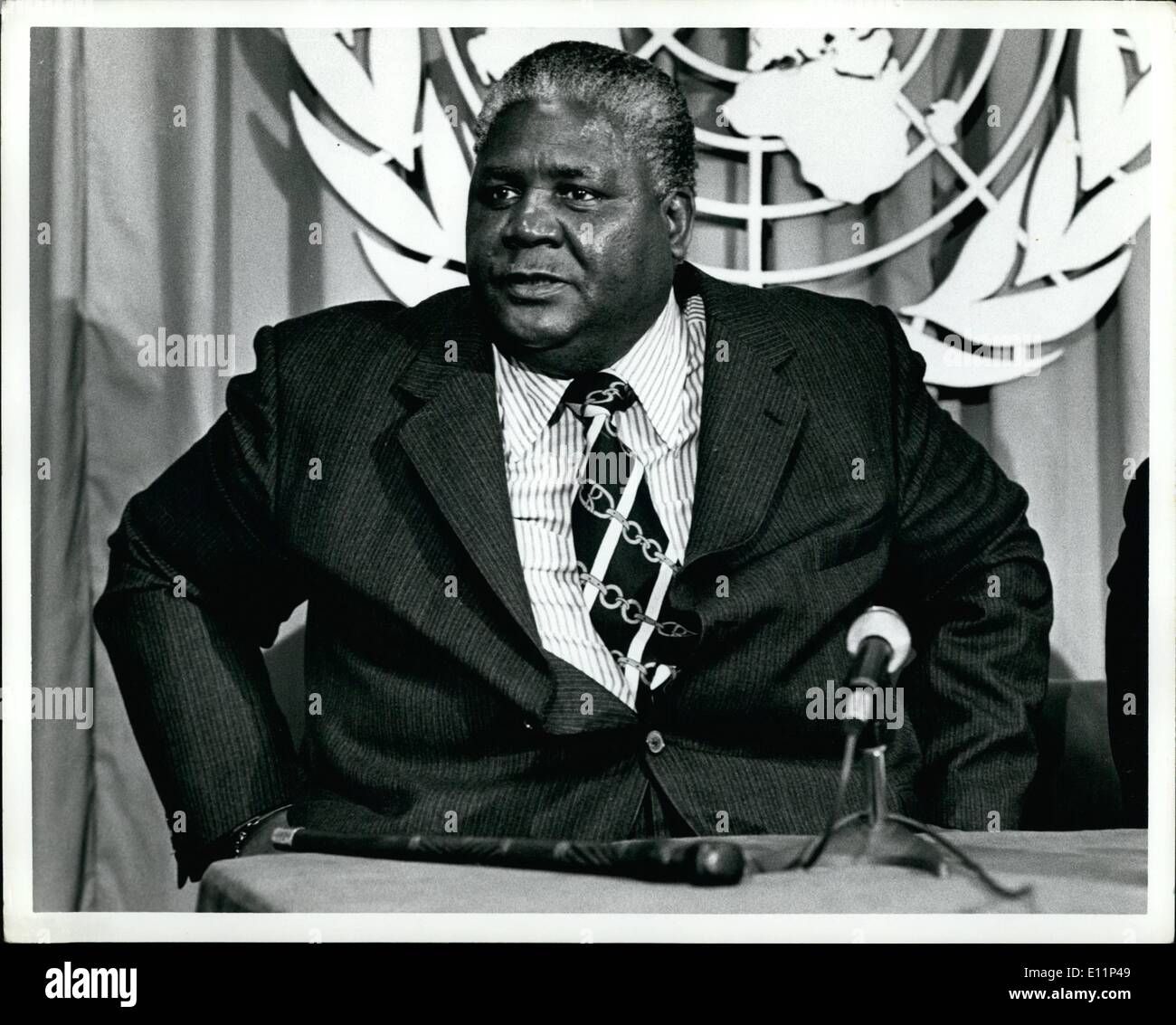 May 05, 1979 - ZAPU President JOSHUA NKOMO at his press conference at the UN .co Stock Photo