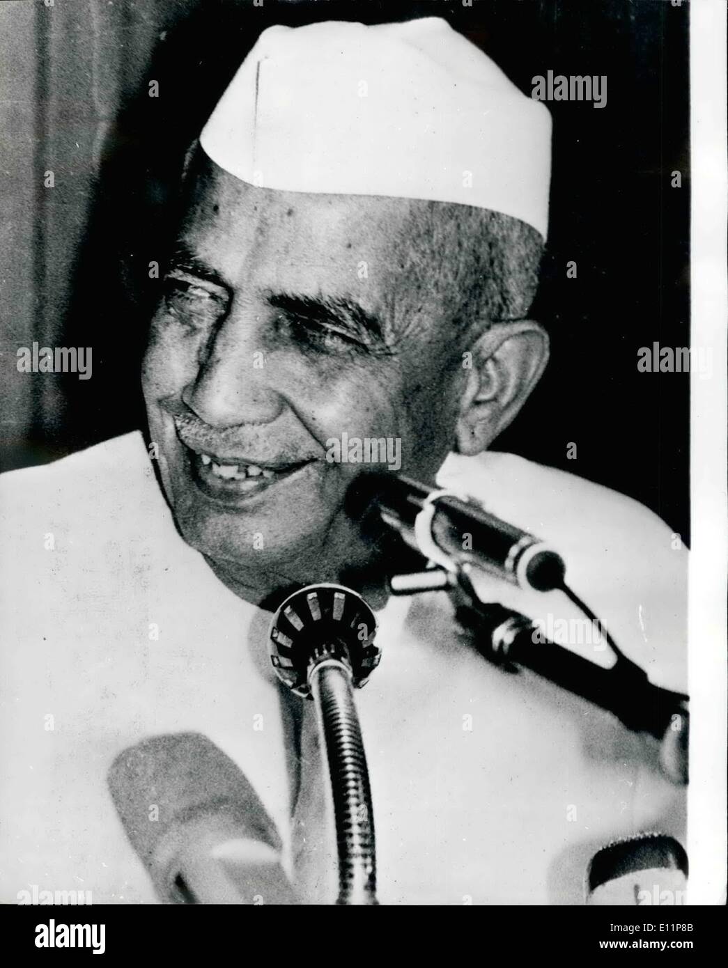 Aug. 08, 1979 - India's Prime Minister Charan Singh Resigns; Indian Prime Minister Charan Singh, who has only been in office for 24 days has resigned. This came about when former Prime Minister Mrs. Indira Gandhi's Congress Indian Party announced that it would not support he Singh government in a vote of confidence. Photo Shows Mr. Charan Singh soon after taking office as the Prime Minister. Stock Photo