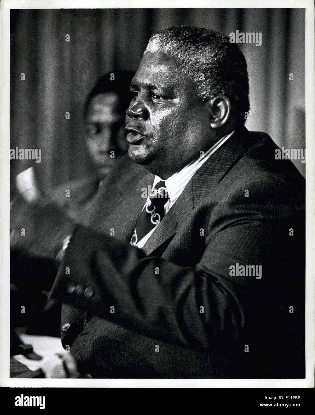 May 23, 1979 - ZAPU President Joshua Nkomo at his press conference at the UN APRESS.co Stock Photo