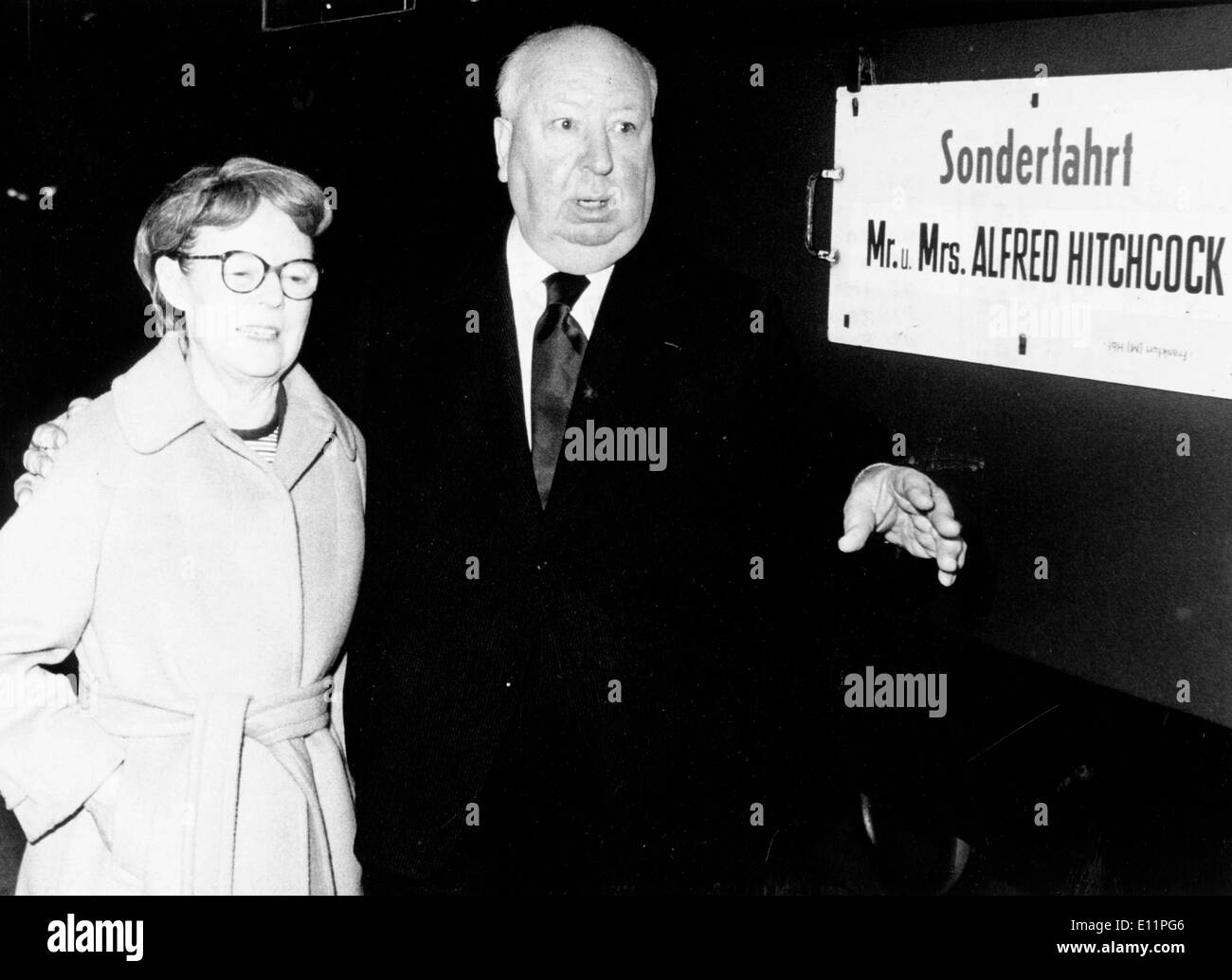 Alfred Hitchcock with wife Alma Reville Stock Photo
