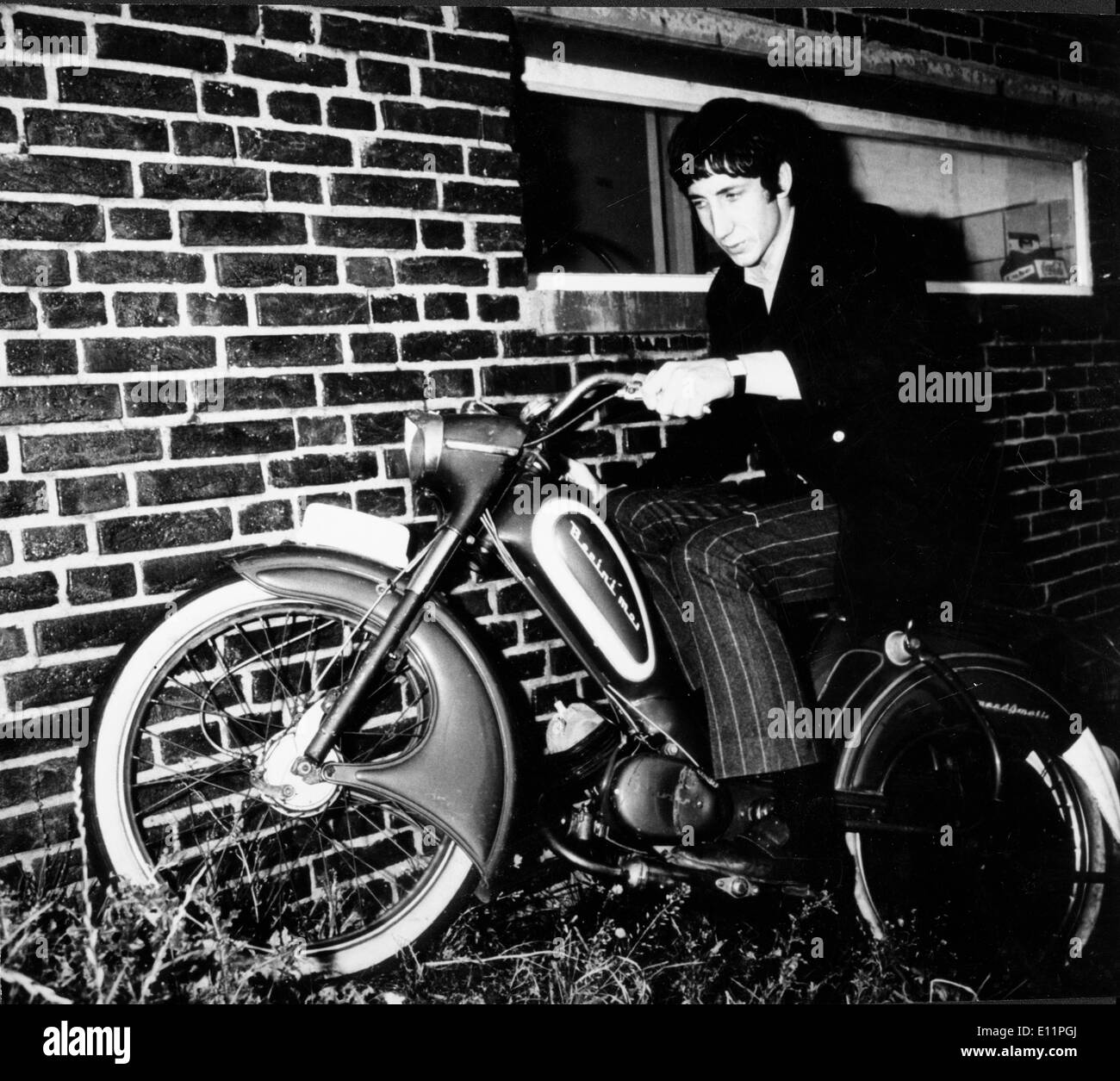 The Who musician Pete Townshend on a motorcycle Stock Photo