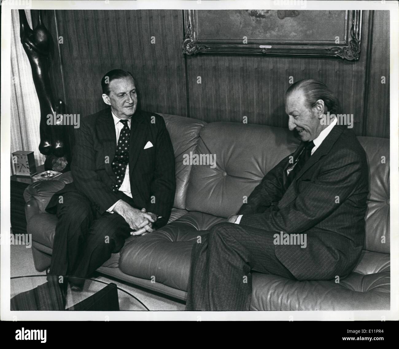 Jun. 06, 1979 - The United Nations, New York City: The governor of Hong Kong, Sir Murray Maclehouse met with secretary General Kurt Waldheim Amid growing international concern of the South east Asian immigration problem. After the meeting, Sir Murray Maclehose pointed out that there ere already 56,000 Vietnamese refugees in Hong Kong and more were arriving at a rate of 24,000 a month. Photo Shows Sir Murray Maclehose during his meeting with secretary General Waldheim. Stock Photo