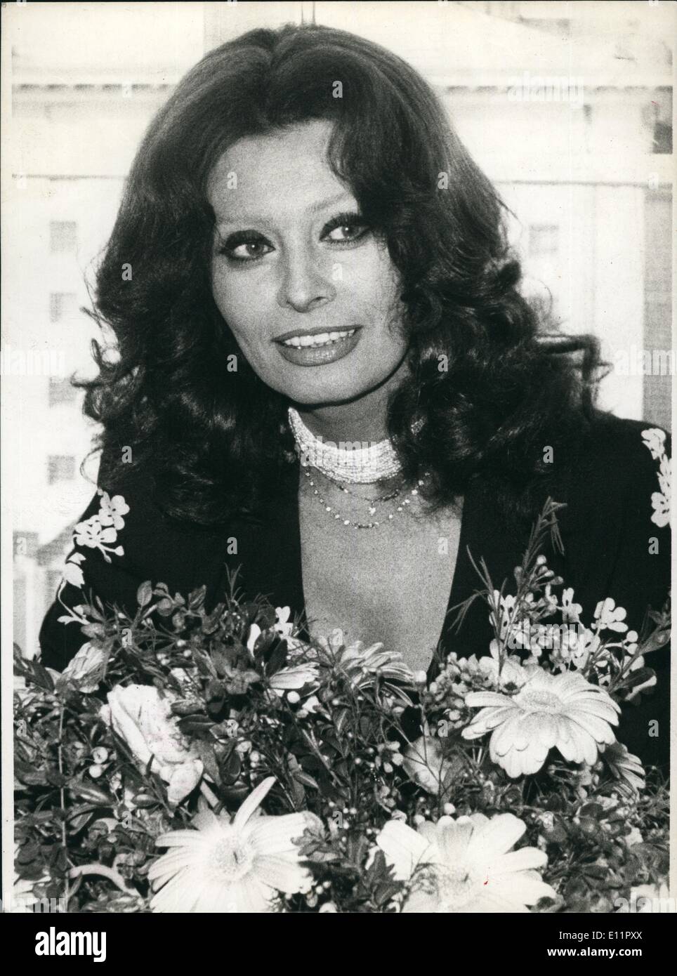 Sep. 09, 1979 - Sophia Loren becomes 45 years old. The superstar of the international film : Sophia Loren (Sophia Loren - picture) becomes 45 years old, at September 20th, 1979 she celebrates this birthday - and looking like she do, there's no reason to make a secret of it. Since more than 20 years ''The Loren'' is on the top of the film-business - a brilliant success. Born 1934 in Rome/Italy as a nice but poor child, grown up in Napoli, Sophia Scicolone who intends to become a teacher, was insisted to the show-business by her mother Stock Photo