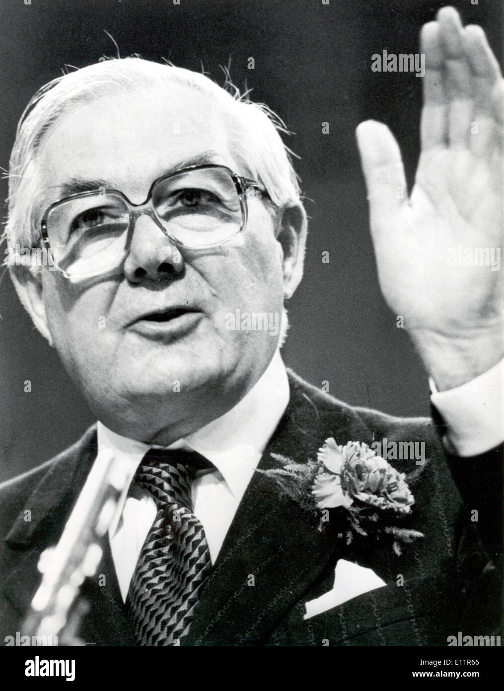 Prime Minister of the United Kingdom JAMES CALLAGHAN after giving a speech on Labour Party Congress Stock Photo