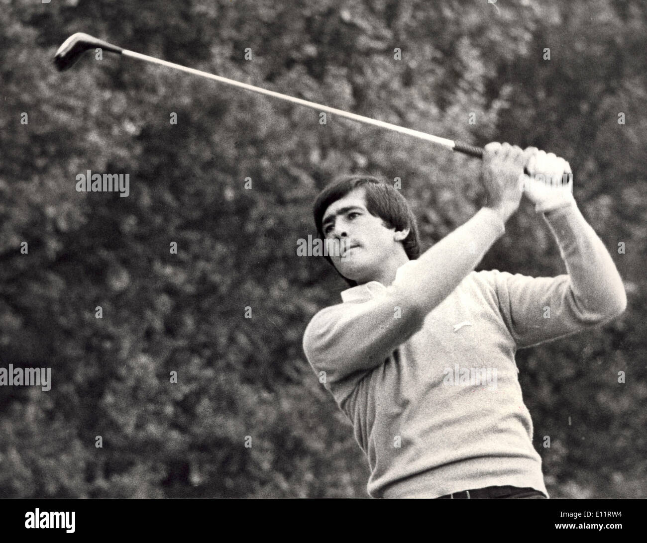 Oct 12, 1979; Wentworth, UK; Spanish golfer SEVERIANO BALLASTEROS in action at Wentworth against LANNY WADKINS of America in the Suntory Matchplay World Championship.. (Credit Image: KEYSTONE Pictures USA/ZUMAPRESS.com) Stock Photo