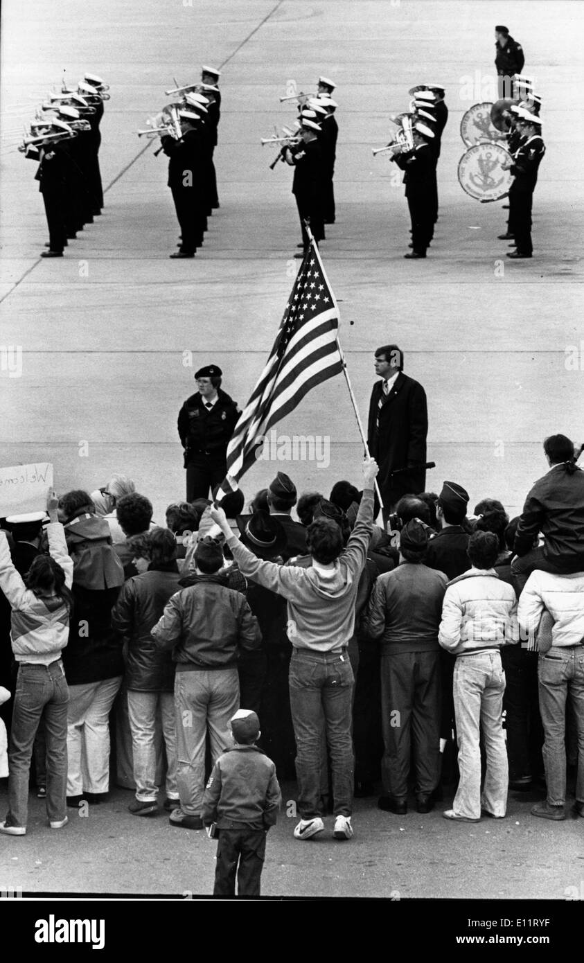 Nov 08, 1979 - Washington, District of Columbia, USA - Americans during a protest against the Iran Hostage Crisis 444 Days. The Stock Photo