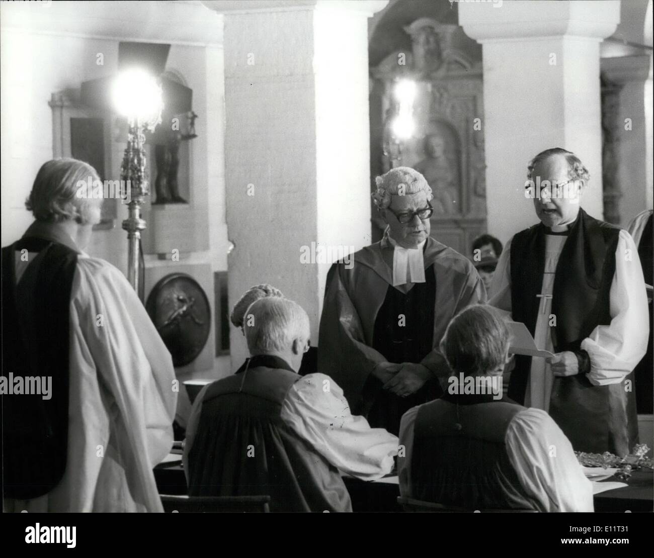 Feb. 02, 1980 - New Archbishop of Canterbury Robert Runcie is confirmed at St. Paul's Ceremony; The new Archbishop of Canterbury, Rt Rev Robert Runcie, was confirmed in his appointment in a quaint ritual in the crypt of St. Paul's Cathedral today. Photo Shows The new Archbishop of Canterbury, RT Rev. Robert Runcie being confirmed in the crypt of St. Paul's today. Stock Photo