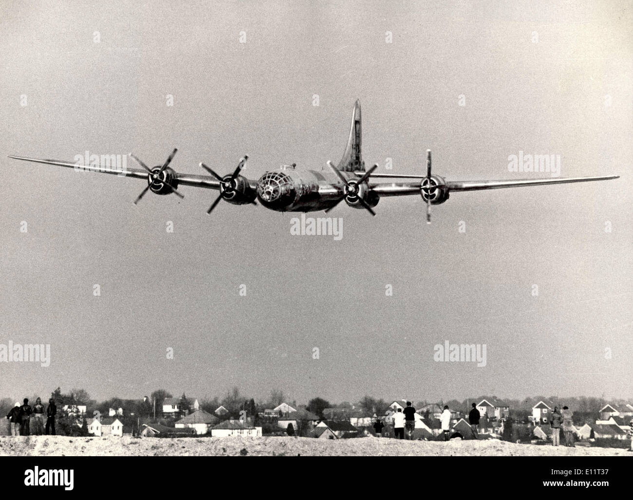 Feb 03, 1980; Cambridge, UK; A B29A Superfortress Whic was taken out of California, flying into the Battle of Britain airfield Duxford, Cambridge. The plane was built in 1945 and now is being placed in the Imperial War Museum.. (Credit Image: KEYSTONE Pictures USA/ZUMAPRESS.com) Stock Photo
