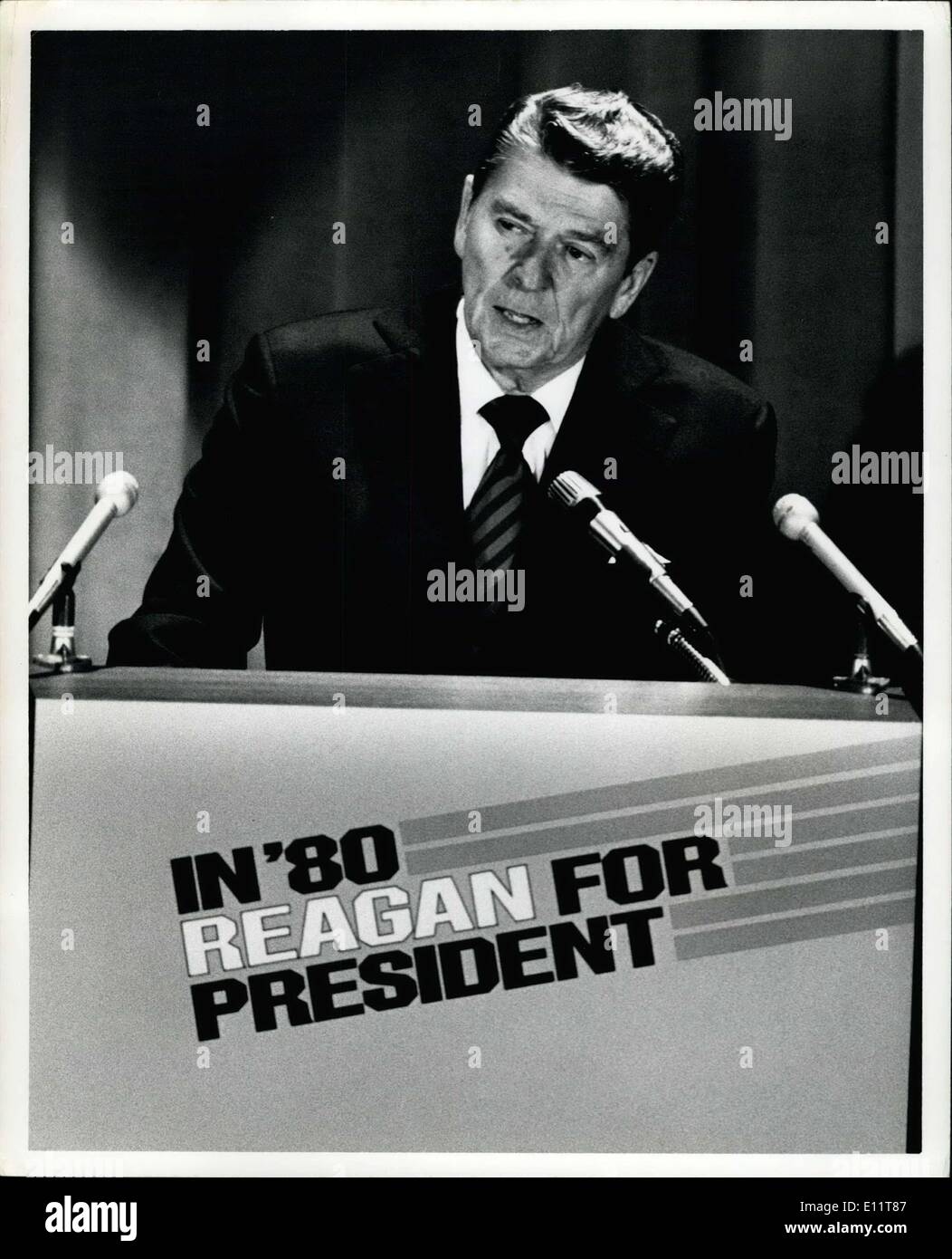 Nov. 13, 1979 - Former California Governor, Ronald Reagan entered the 1980 Presidential Race today with a speech in New York City. Stock Photo