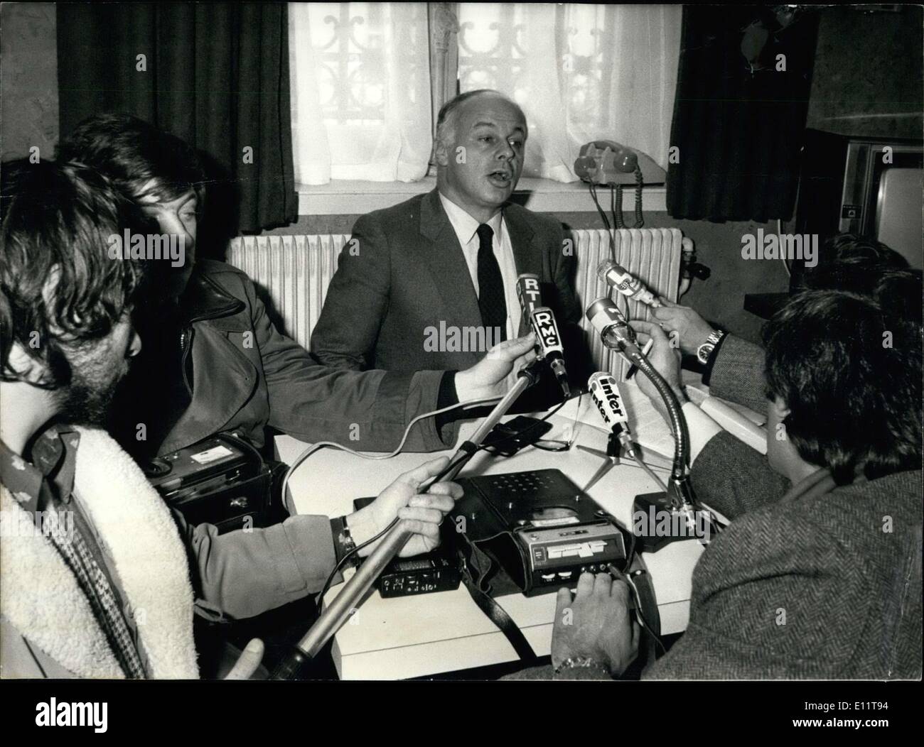 Feb. 06, 1980 - Jean-Marie Poirier Speaks with the Press Stock Photo ...
