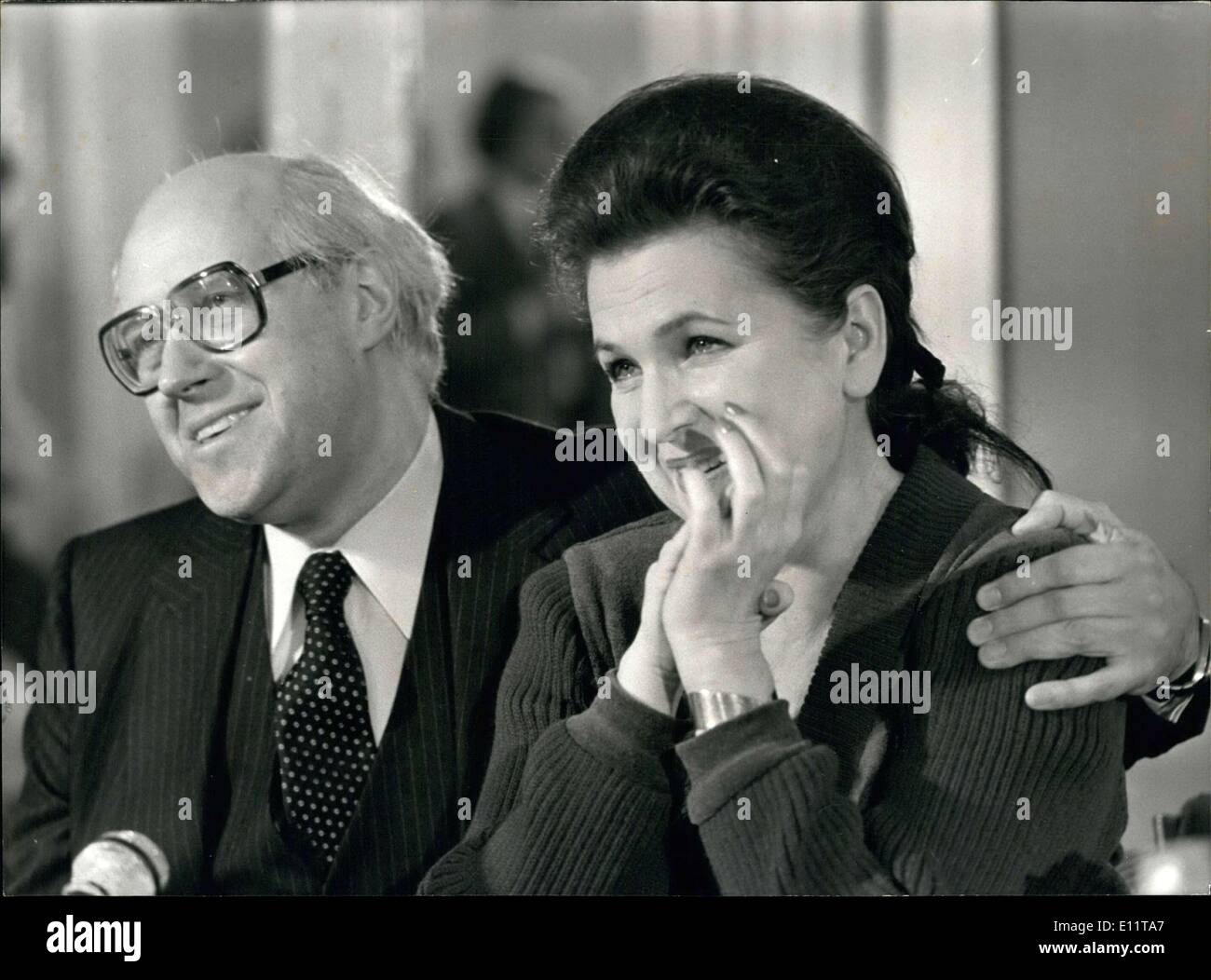 Feb. 19, 1980 - Conference with Galina Vishnevskaya and Mstislav Rostropovitch Stock Photo