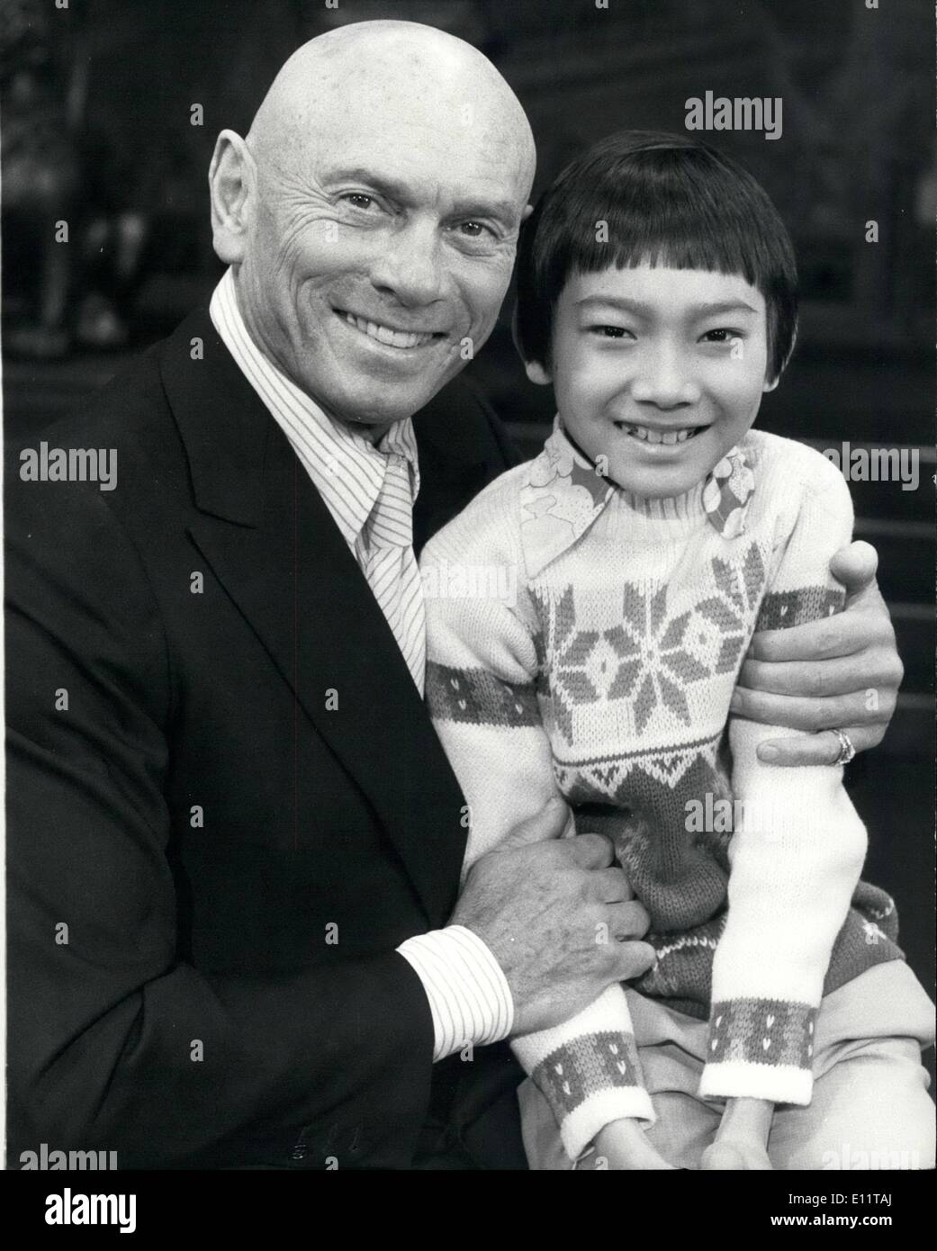 Feb. 25, 1980 - February 25th 1980 Yul Brynner fund to help Vietnam boy. Yul Brynner, the famous American actor, and star of The King and I , now on the London Palladium, has come to the aid of 11 year-old Vietnamese boat refugee Richarch Cahu, who won a scholarship to Chigwell public school next September, when he read that the boy might not be able to go as his parents could not afford the boarding fees of about &pound;2.037 a year. So Mr. Brynner is going to pay the first year's fees for Richard and launch a fund for the rest Stock Photo