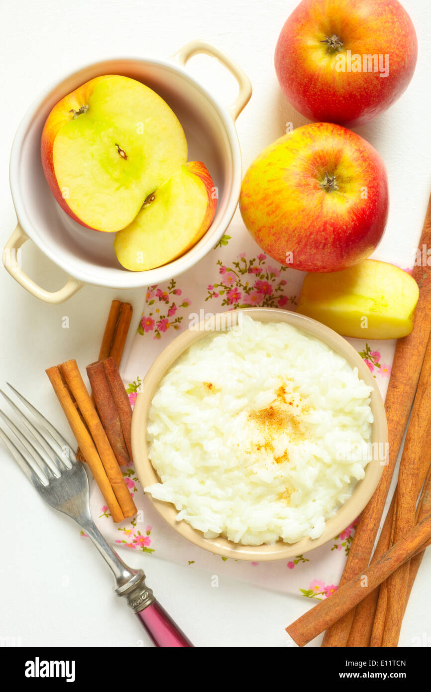 Milk rice with cinnamon Stock Photo Alamy