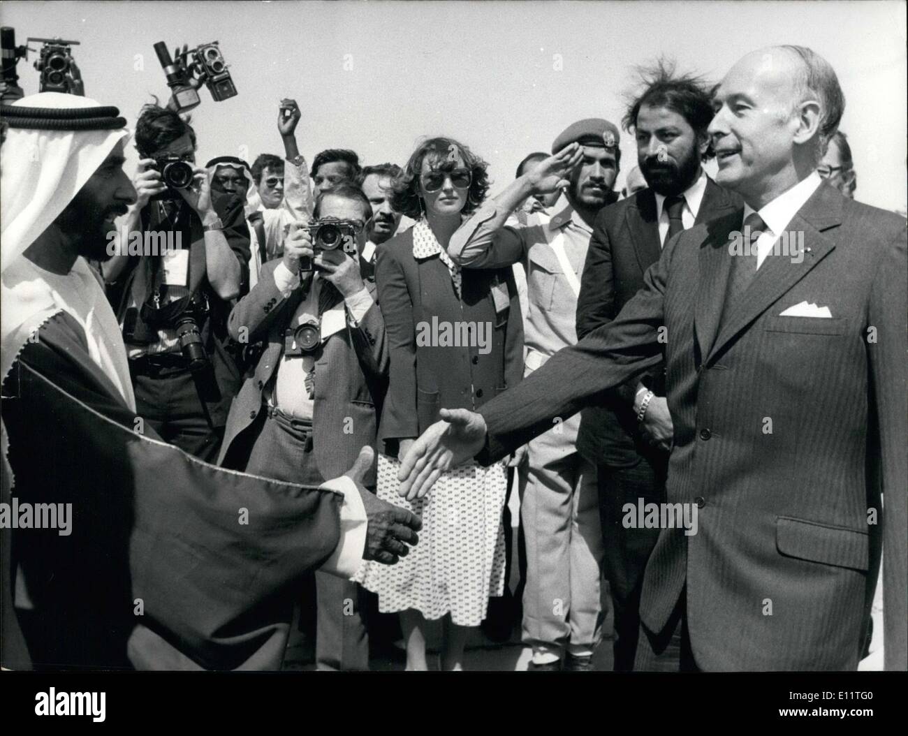 Mar. 06, 1980 - Giscard d'Estaing with Sheik Zayed Ben Sultan al Nahyan Stock Photo