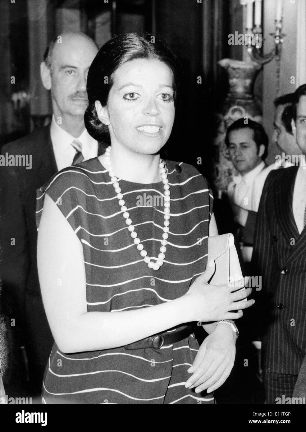 Christina Onassis arrives at a party Stock Photo