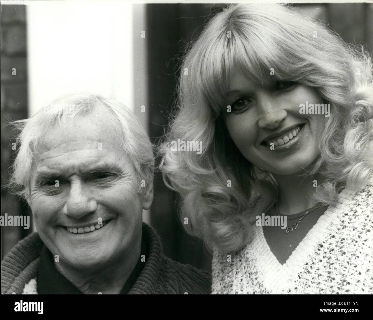 Jul. 07, 1980 - Dick Emery and his new Love Hillier: Comedian Dick Emery, 61, pictured with his new love, 30 year-old showgirl Fay Hillier in London today. He said that his fifth marriage to 41 year-old wife Josephine, was on the rocks. Stock Photo