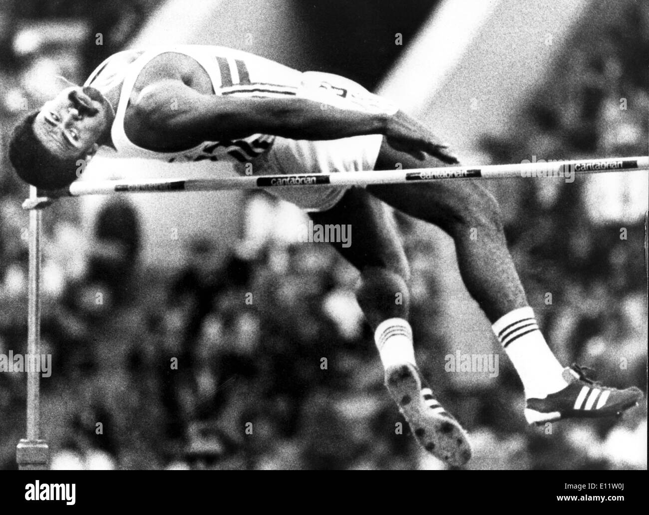 Jul 07, 1980; Moscow, RUSSIA; UK Athlete DALEY THOMPSON during the high jump event of the Decathlon in which he won the gold medal.. (Credit Image: KEYSTONE Pictures USA/ZUMAPRESS.com) Stock Photo