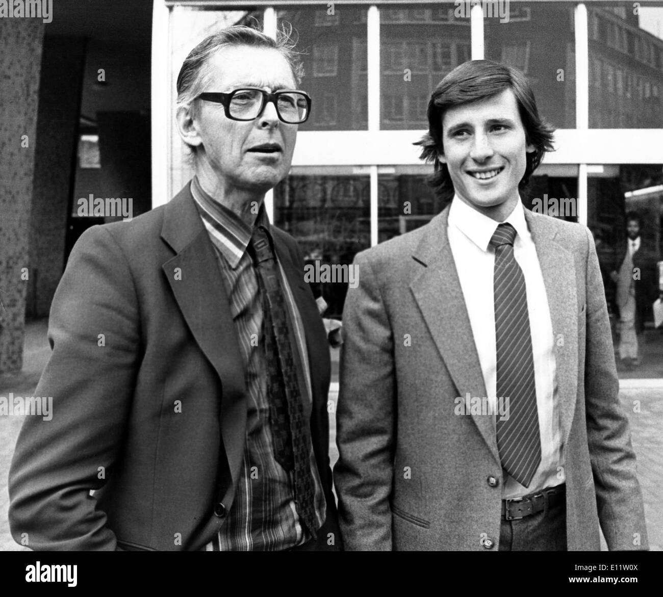 Runner Sebastian Coe with father at Olympics Stock Photo