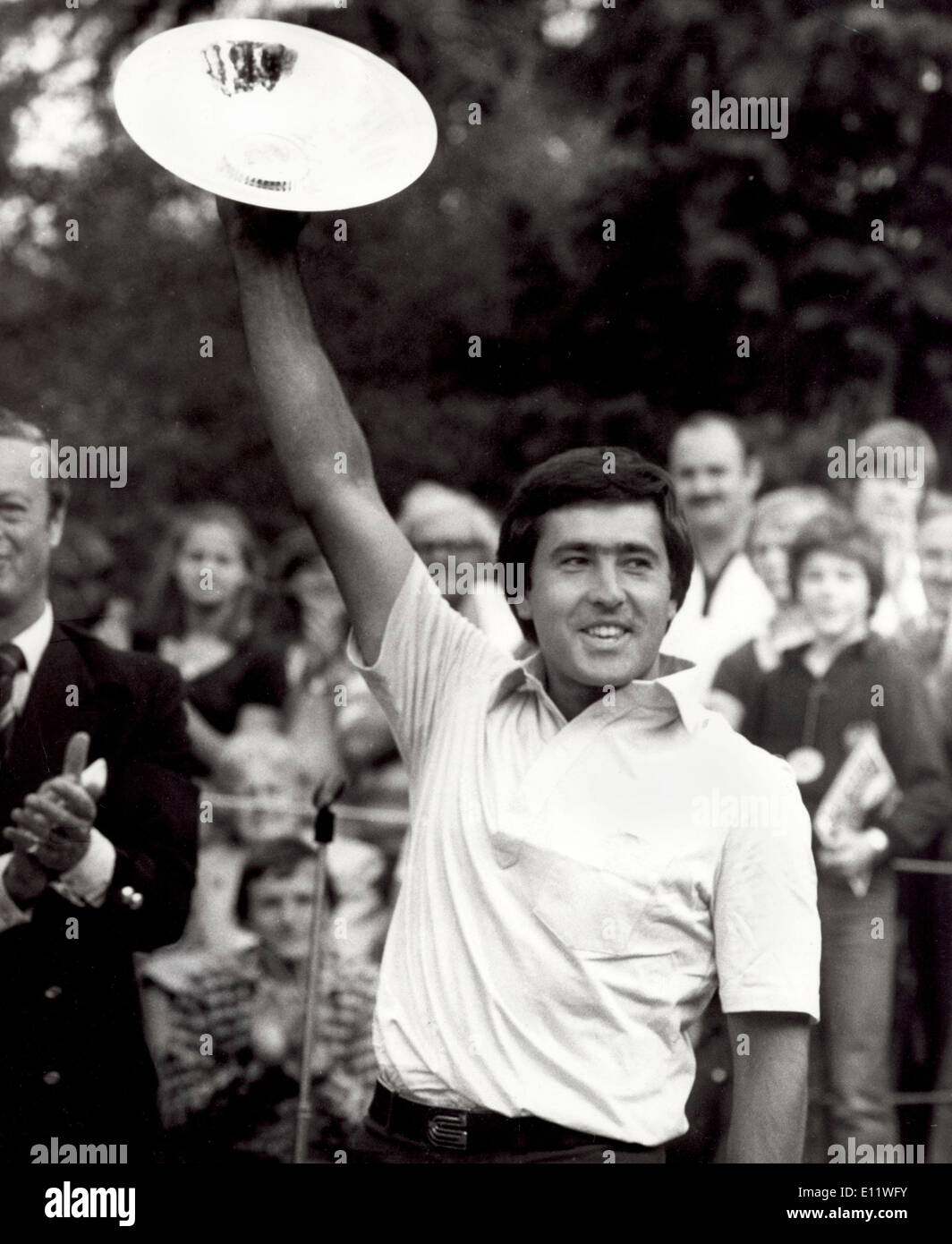 May 19, 1980; Wentworth, Australia; Golfer SEVERIANO BALLESTEROS of Spain, holding trophy, wins the the Martini International after beating Scottsman Brian Barnes by one stroke on the 18th green.. (Credit Image: KEYSTONE Pictures USA/ZUMAPRESS.com) Stock Photo