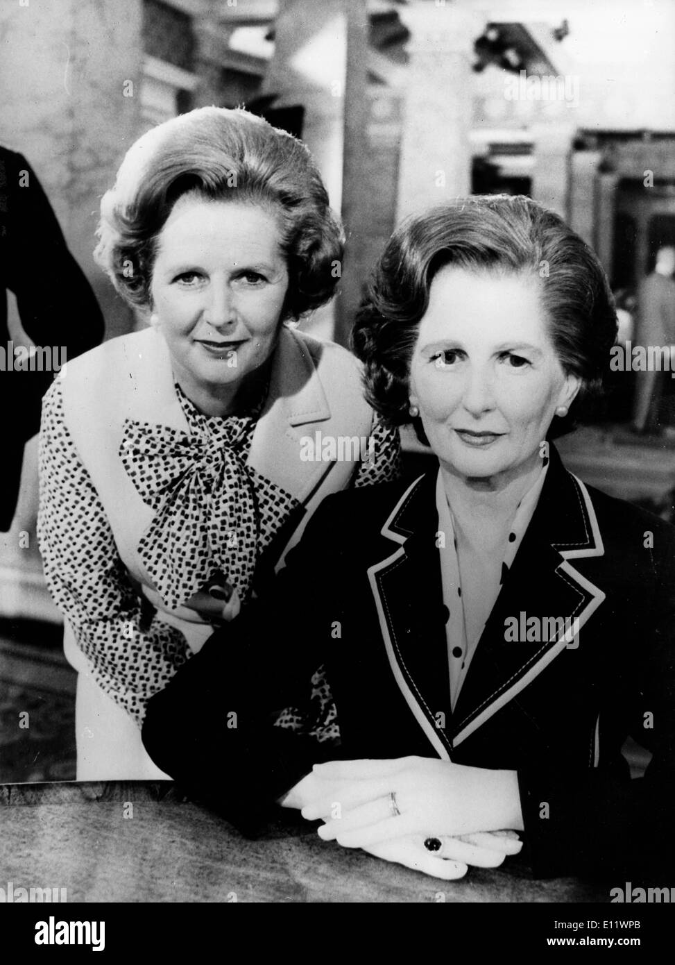 Prime Minister Margaret Thatcher and wax figure Stock Photo