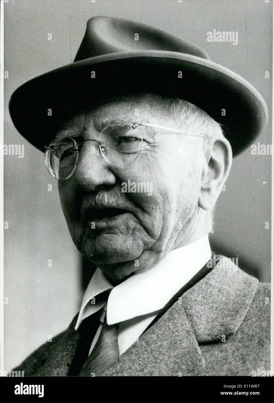 Jun. 06, 1980 - 10th Anniversary of the death of Hjalmar Schacht: Ten years ago, at June 3rd, 1970, in the age of 93 years died Stock Photo