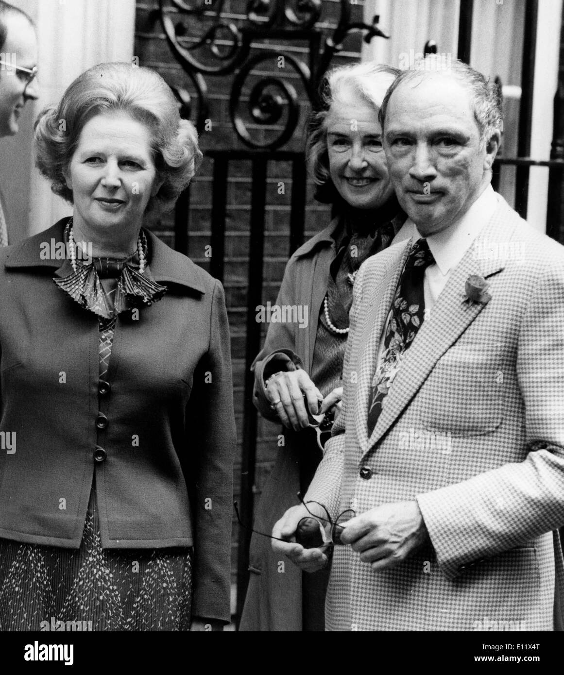 Prime Ministers Margaret Thatcher and Pierre Trudeau Stock Photo