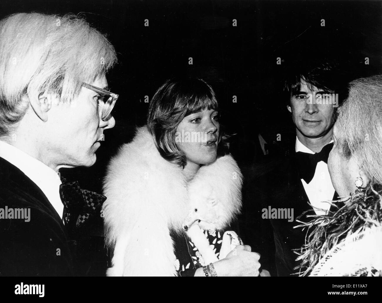 Anthony Perkins and Andy Warhol at ball Stock Photo