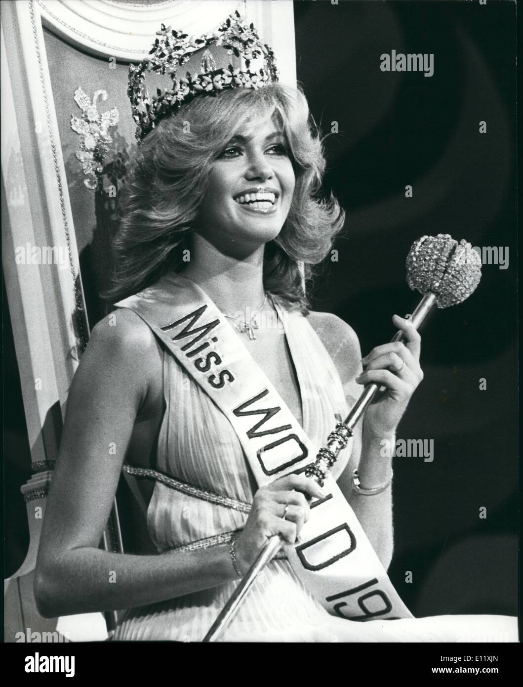 Nov. 11, 1980 - Miss Germany is Miss World: 18 year old Gabriella Brun Miss Germany, won the title of Miss World at London's Royal Albert Hall last night. Mies Guan wa the runner up, and Miss France came third, Gabriella lives in Los Angeles with her 52 year-old boy friend, Benno Bollenbsun, who is a film cameraman. Photo shows Gabriella Brum pictured after being crowned Miss World at London's Royal Albert Hall last night. Stock Photo