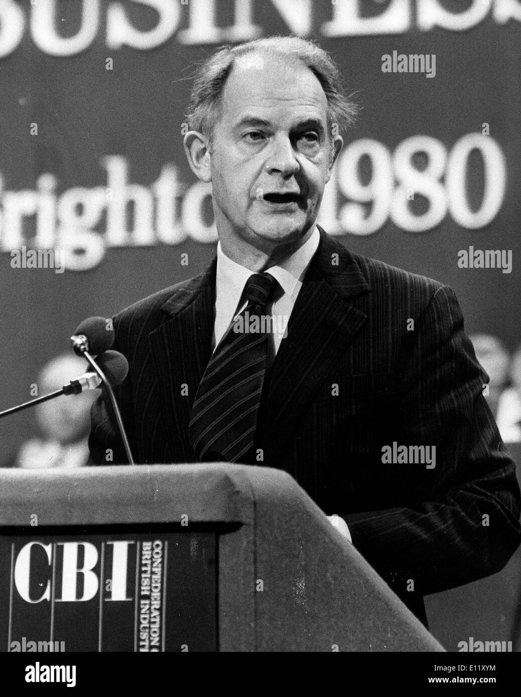Nov 12, 1980; London, UK; Sir TERENCE BECKETT Director General of the British Industry at the CBI Conference Stock Photo