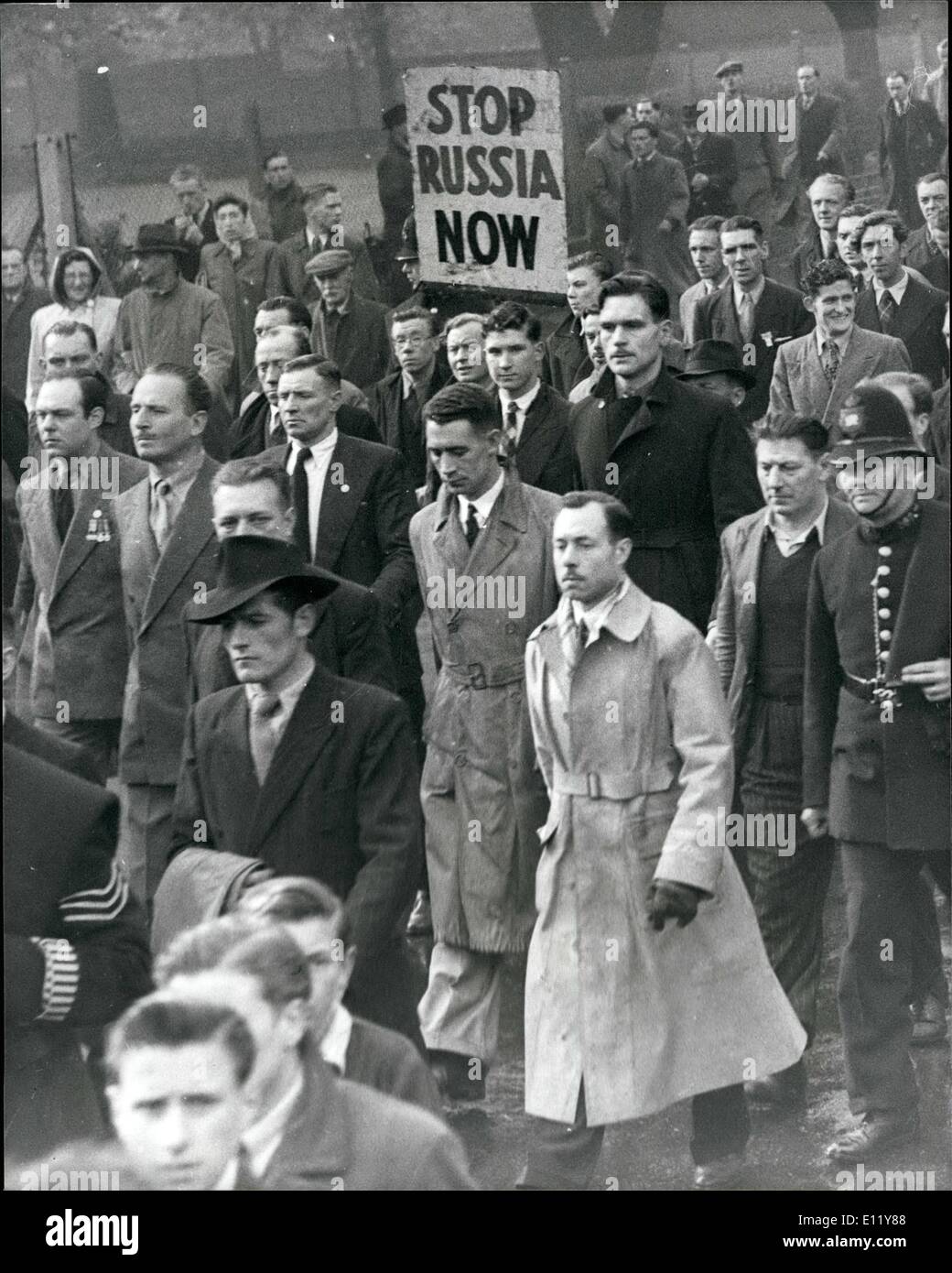 Dec. 12, 1980 - Sir Oswa;d Mosley Died in Paris - Sir Oswald Mosley, one time leader of the British Poscist Movement, Died Early today at his home in Paris. he was 84. Photo Shows:- Sir OswaldMosley with his followers during a demonstration in London in the 1930's/ Stock Photo