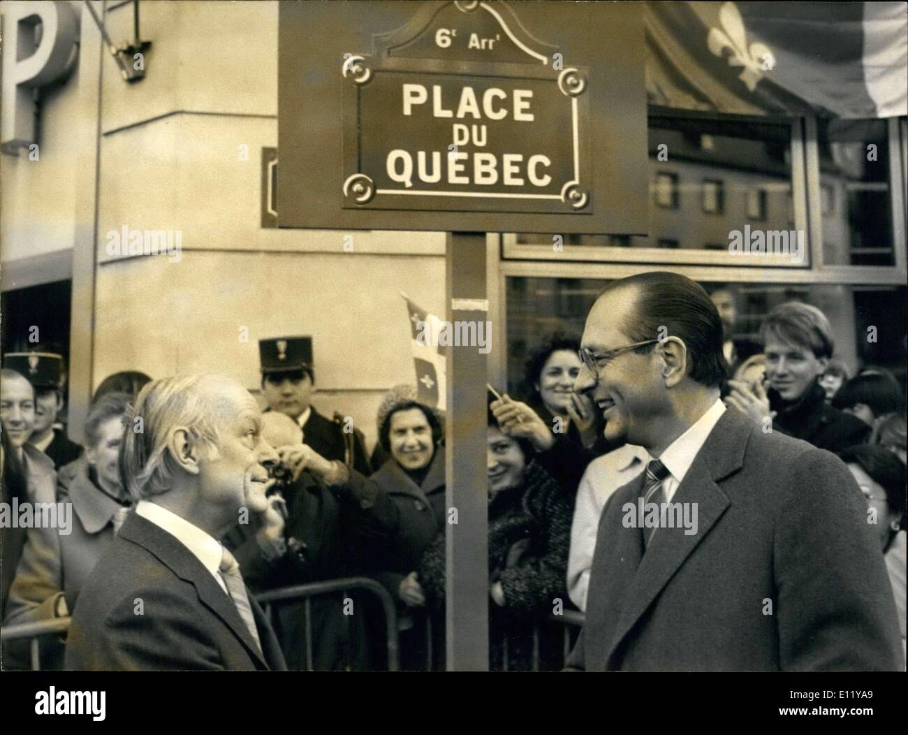 Dec. 17, 1980 - Quebec's Rene Levesque with the Mayor of Paris Jacques Chirac APRESS.c Stock Photo
