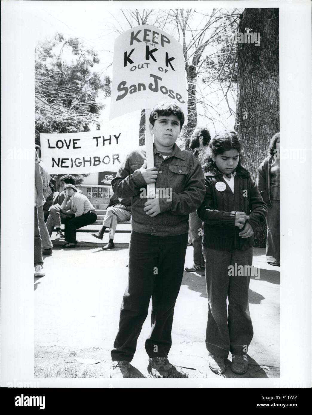 Dec. 00, 1981 - Ku Klux Klen unsuccessful recuitment rally, San Jose, California APRES Stock Photo