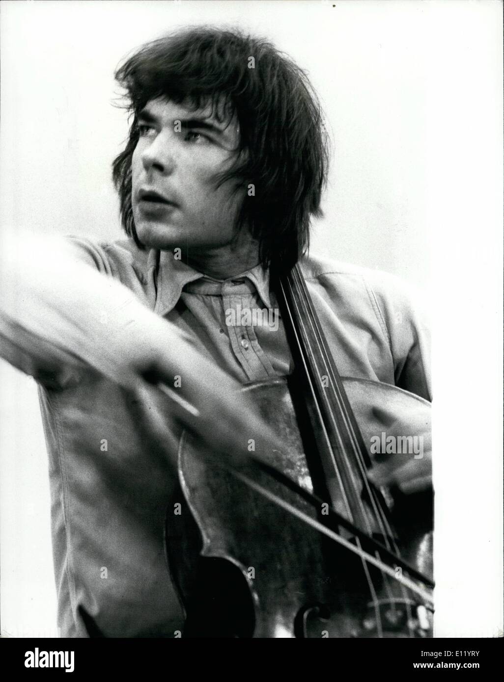 Apr. 04, 1981 - Lloyd Webber Replaces Russian Cellist: Julian Lloyd Webber, brother of the composer Andrew Lloyd Webber, is replacing the Russian cellist Natalia Gutman for today's concert with the Royal Philharmonia Orchestra at the Royal Festival Hall. It was to have been the young Russian cellist's London debut, but she has been taken ill. So Lloyd Webber, Britain's foremost young cellist, is to take her place in the programme which remains unchanged, including the Shostakovich Concerto. Photo shows Julian Lloyd Webber rehearsing at the Henry Wood Hall for today's concert. Stock Photo