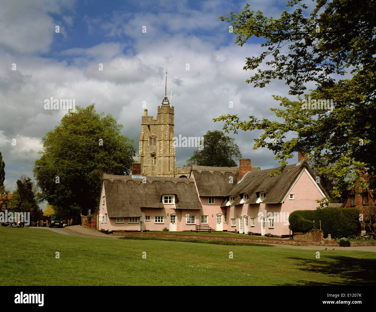 United Kingdom. England. Suffolk. Cavendish village. Thatched houses